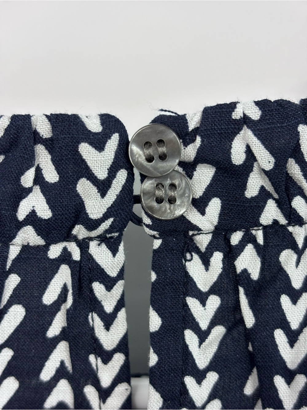 LOFT Womens Medium Navy Chevron Print Sleeveless Blouse Cotton Rayon Top NWT - Picture 6 of 10